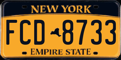 NY license plate FCD8733