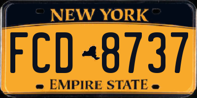 NY license plate FCD8737