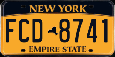 NY license plate FCD8741