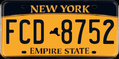 NY license plate FCD8752