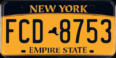NY license plate FCD8753