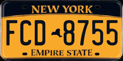 NY license plate FCD8755