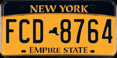 NY license plate FCD8764