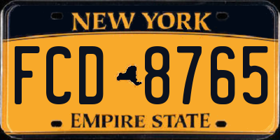 NY license plate FCD8765