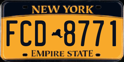 NY license plate FCD8771