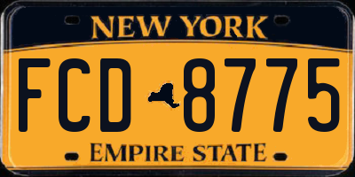 NY license plate FCD8775