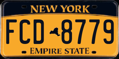 NY license plate FCD8779