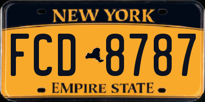 NY license plate FCD8787