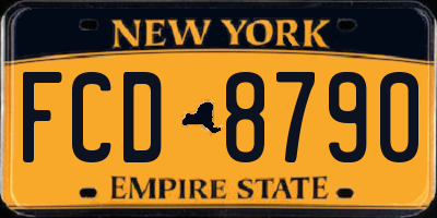 NY license plate FCD8790