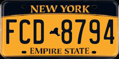 NY license plate FCD8794