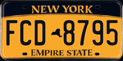 NY license plate FCD8795