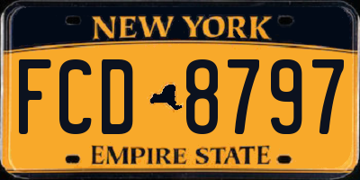 NY license plate FCD8797