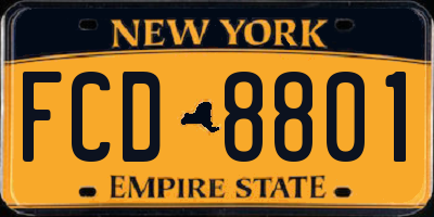 NY license plate FCD8801