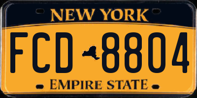 NY license plate FCD8804