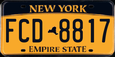 NY license plate FCD8817