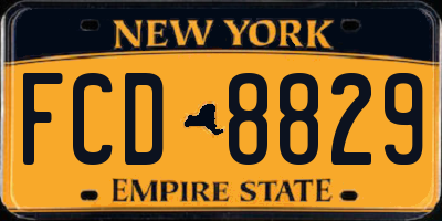 NY license plate FCD8829
