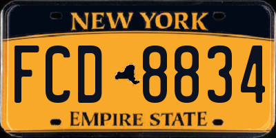 NY license plate FCD8834