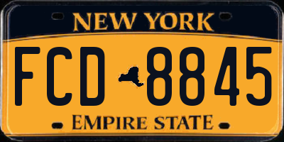 NY license plate FCD8845
