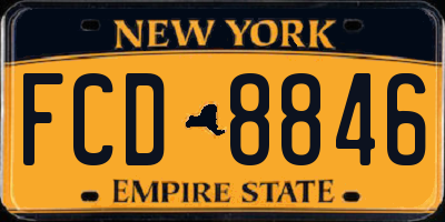 NY license plate FCD8846