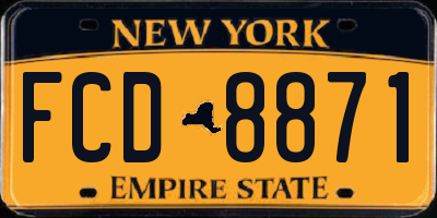 NY license plate FCD8871