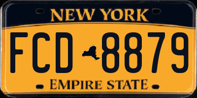 NY license plate FCD8879