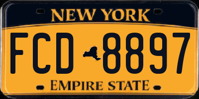 NY license plate FCD8897