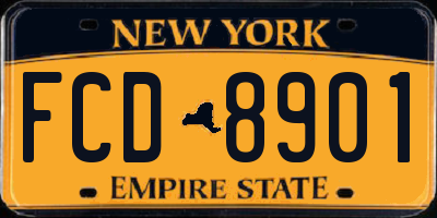 NY license plate FCD8901