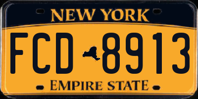 NY license plate FCD8913