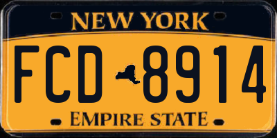 NY license plate FCD8914