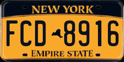 NY license plate FCD8916