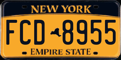 NY license plate FCD8955