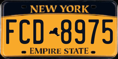 NY license plate FCD8975