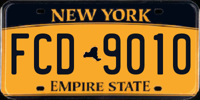 NY license plate FCD9010