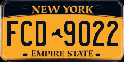 NY license plate FCD9022
