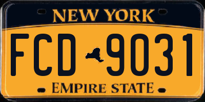 NY license plate FCD9031