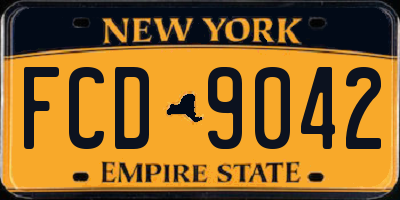NY license plate FCD9042