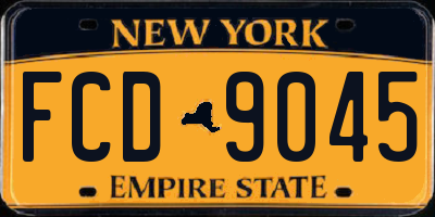 NY license plate FCD9045