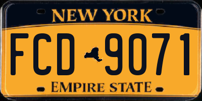 NY license plate FCD9071