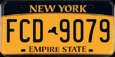 NY license plate FCD9079
