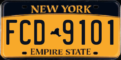 NY license plate FCD9101