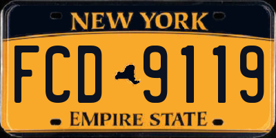 NY license plate FCD9119