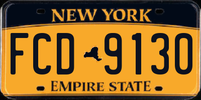 NY license plate FCD9130