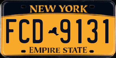 NY license plate FCD9131