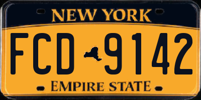 NY license plate FCD9142