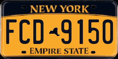 NY license plate FCD9150