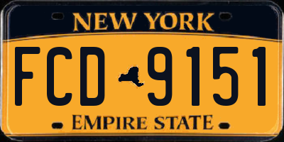 NY license plate FCD9151