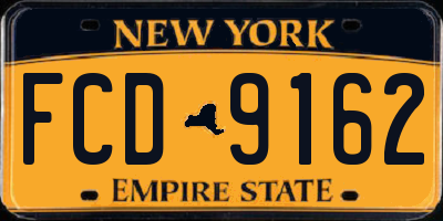 NY license plate FCD9162