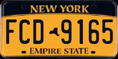 NY license plate FCD9165