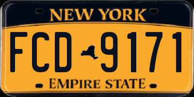 NY license plate FCD9171