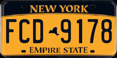 NY license plate FCD9178